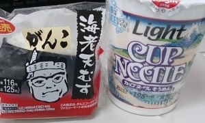 カップヌードルそうめんと、がんこ海老天むす