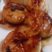 壱岐焼酎壱乃國、あご出汁醤油のほたてに合いました