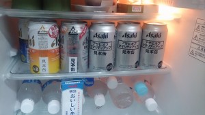 ソース焼きそばには、やっぱりビール